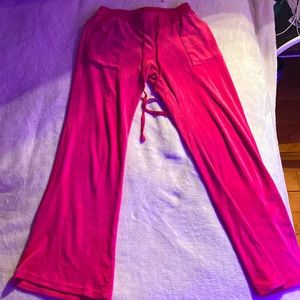 Hot pink track pants